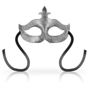 OHMAMA Flower de Lis Silver Decorative Mask Satin Ribbon Unisex