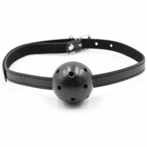 OHMAMA Fetish Adjustable Ball Gag with Vents 4.5 cm Black