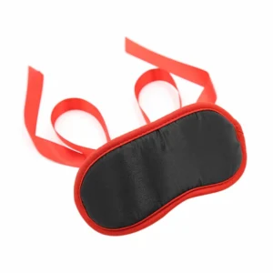 OHMAMA Black Mask with Red Trim - Adjustable Polyester Accessory