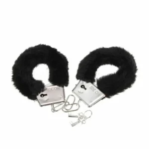 Diablo Picante Soft Plush Handcuffs Black - Adjustable, Keyless System
