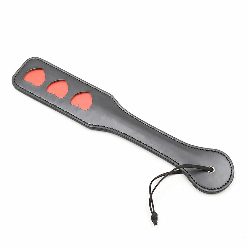 Ohmama Fetish Hearts Irklas - juodas PVC smūgio priedas 32,6 cm