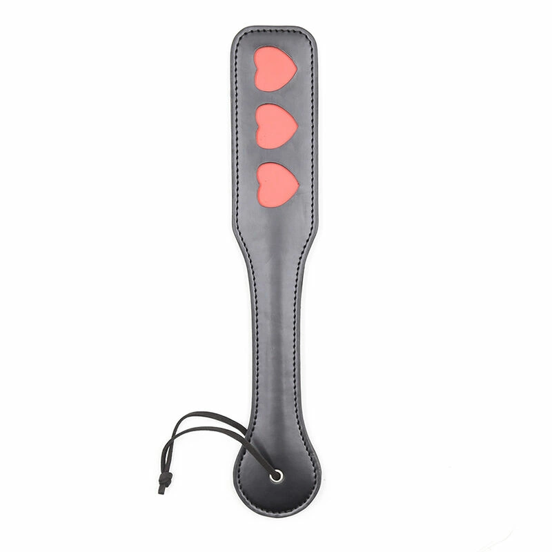 Ohmama Fetish Hearts Irklas - juodas PVC smūgio priedas 32,6 cm