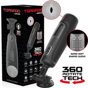 JAMYJOB Tornado 360 Tech Stroker with Rotating & Thrusting System, Black