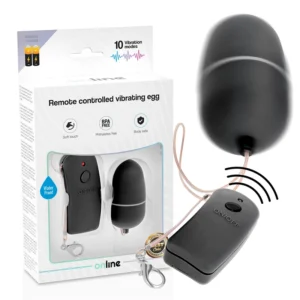 ONLINE Remote-Controlled Vibrating Egg Black 10 Modes Ergonomic ABS