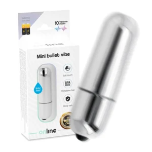 ONLINE Mini Bullet Vibe Silver - Compact Multi-Mode Vibrating Device