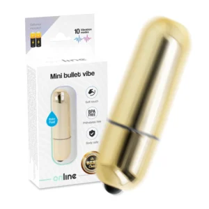 ONLINE Mini Bullet Vibe Gold - Compact 10-Mode Waterproof Model