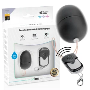 ONLINE S Black Wireless Vibrating Egg with Remote Control, 10 Modes