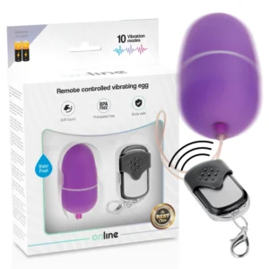 ONLINE Remote Control Intimate Egg M Purple - 10 Modes, Waterproof ABS