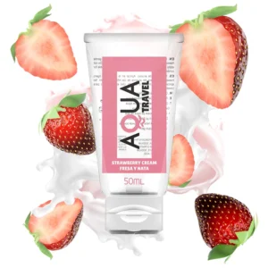 AQUA Travel Strawberry Cream Water-Based Lubricant 50ml Compact Size