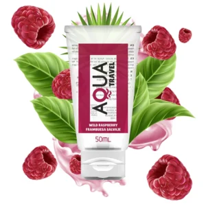 AQUA TRAVEL Wild Raspberry Water-Based Lubricant 50ml - Compact Size