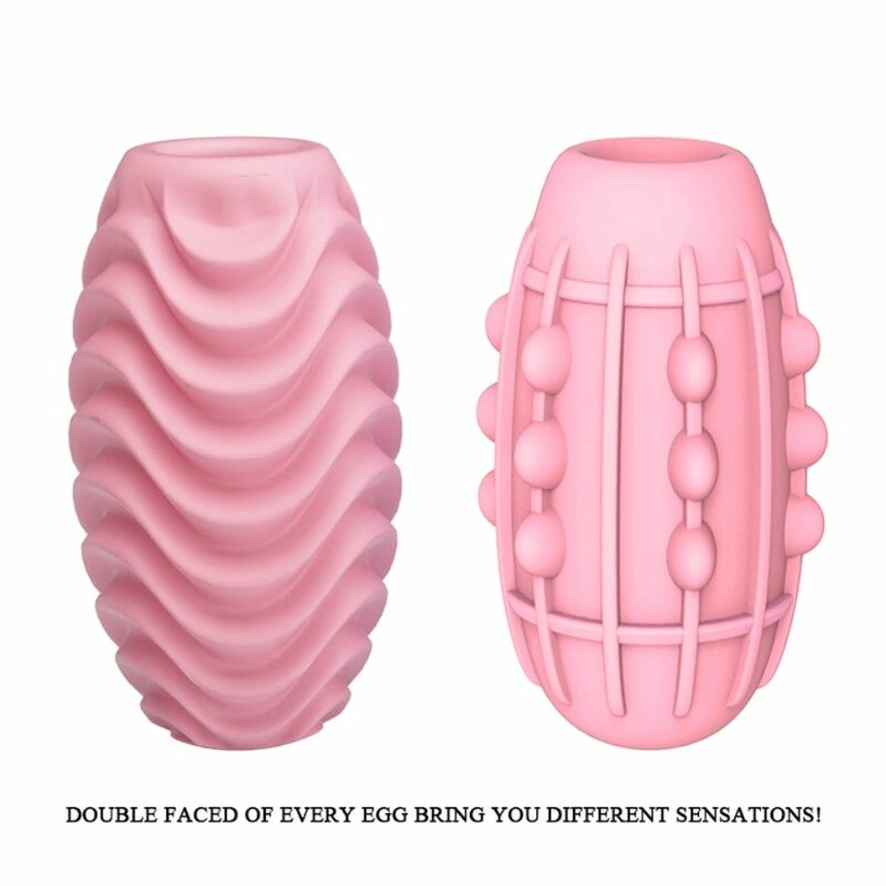 Pretty Love Pink Double-Sided Intimate Egg - Reversible Stretch Sleeve TPR