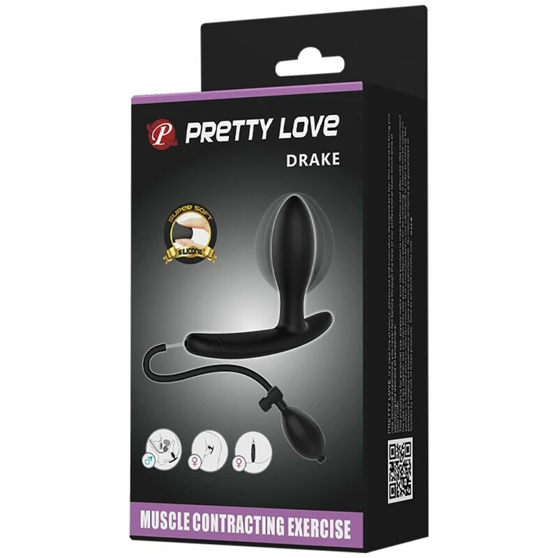 Pretty Love Drake pripučiamas silikoninis kištukas, juodas, vandeniui atspari sistema