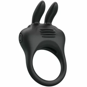 Pretty Love Davion Silicone Vibrating Ring - Black, Adjustable Fit