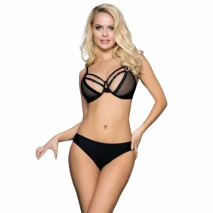 Subblime Two-Piece Lingerie Set S/M - Adjustable Bra and Panties, Black
