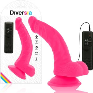 Diversia Flexible Vibrating Device Pink 21.5cm with Suction Cup & Remote