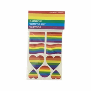 Diablo Picante Temporary Tattoos LGBT Rainbow Flag Set - 12 Pieces