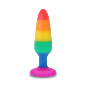 TOYJOY Pride Twink silikoninis kištukas Rainbow 8,5 cm vidutinio dydžio
