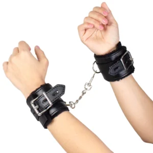 Secret Play Black Bondage Collection Adjustable Handcuffs 23cm