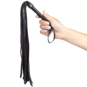Secret Play Black Bondage Series - Compact Synthetic Leather Whip 44cm