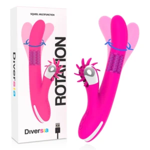 DIVERSIA Bunny Rotation Intimate Machine 24 cm USB Rechargeable Pink