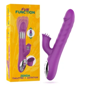 Fun Function Zenda Thruster & Rotation Dual-Action Silicone Device 24.5cm Purple