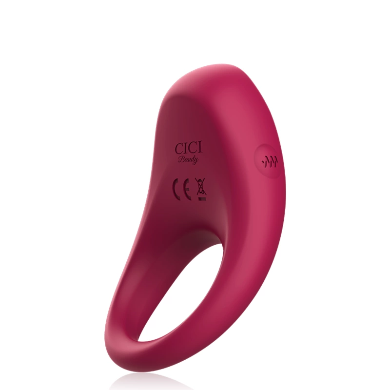 Cici Beauty Premium Silicone Vibrating Ring - Red, USB Rechargeable, IPX7