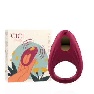 Cici Beauty Premium Silicone Vibrating Ring - Red, USB Rechargeable, IPX7
