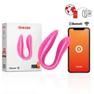 ONINDER Lisboa Pink Dual Stimulation Device with App Control, Waterproof