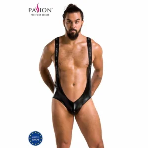Passion Body Bruno Black S/M - Elegant Semi-Transparent Bodysuit