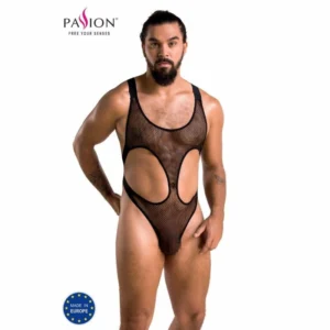 Passion Body Leon Black L/XL - Elegant Lace Bodysuit, EU Made