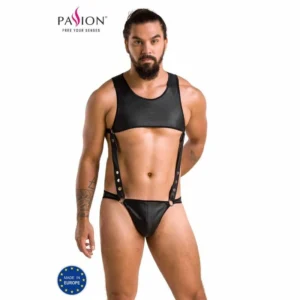 Passion Body Adam Black S/M - Elegant Polyurethane & Polyester Bodysuit
