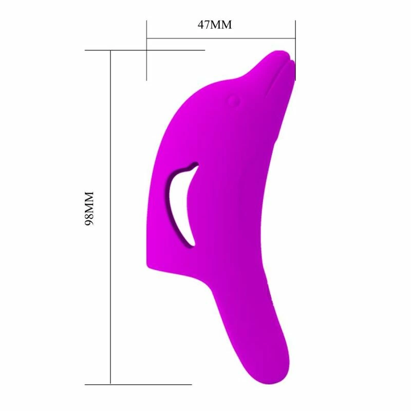Pretty Love Delphini Finger Model - 10-Mode USB Silicone, Purple