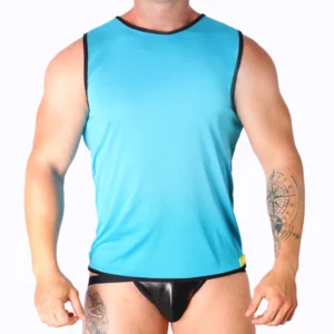 Macho Blue T-Shirt S/M - Lightweight Performance Polyamide Top