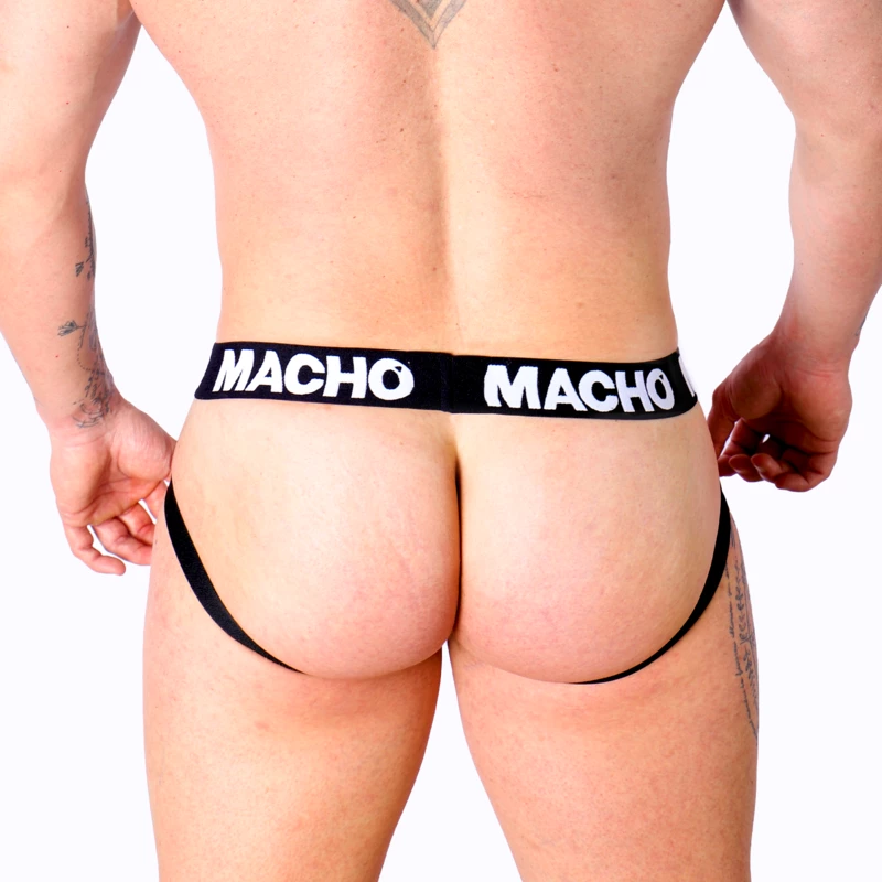 Macho MX25NC Jockstrap Black Synthetic Leather M - Fetish Collection