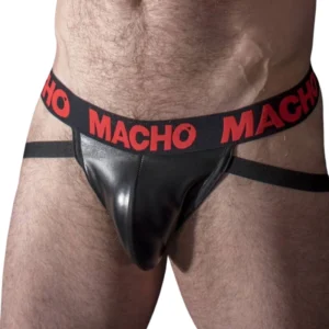 MACHO MX25RC Jockstrap Red Synthetic Leather L - Modern Elastic Design