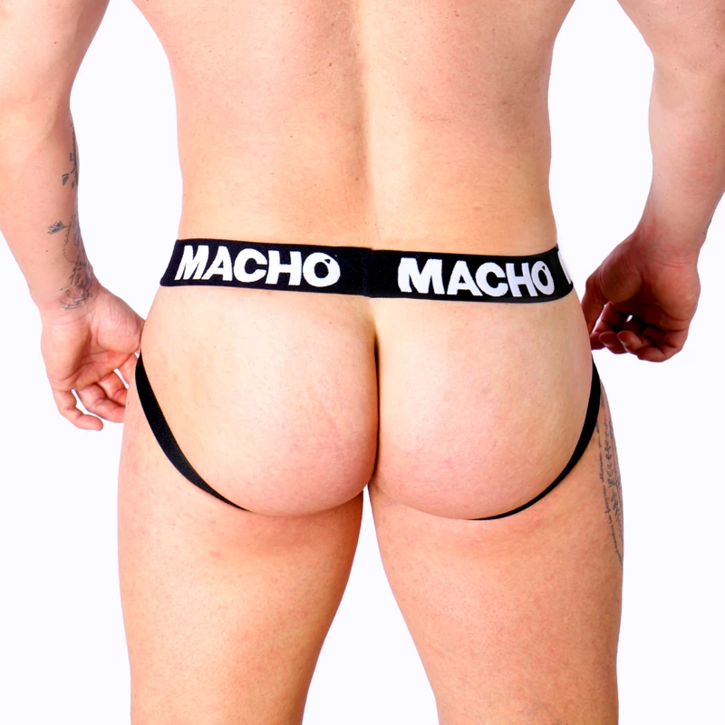 Macho MX27GR Intimate Jockstrap Grey Beige XL - Leather-Look Finish