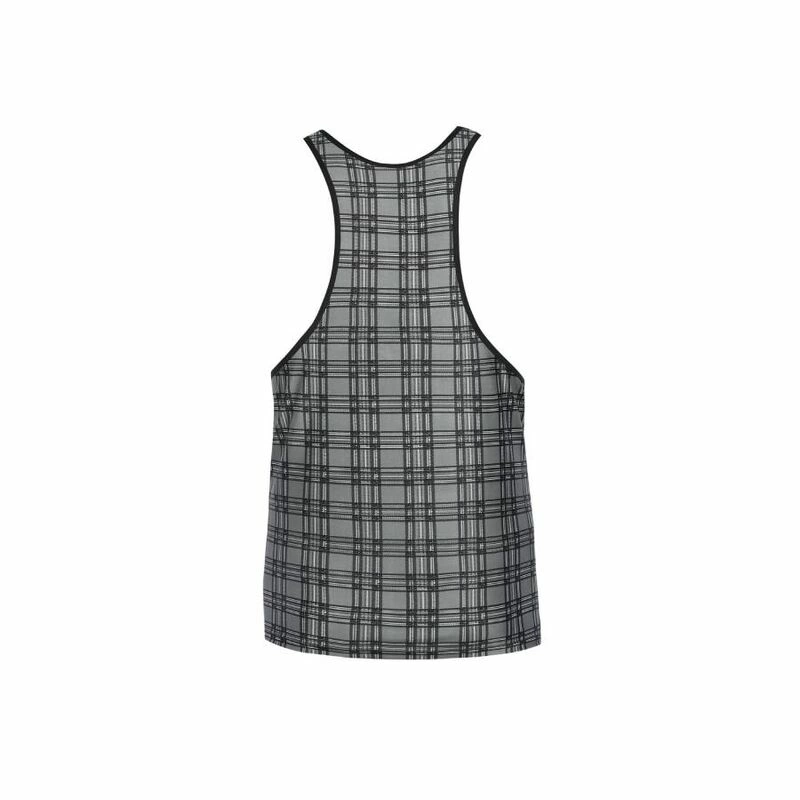 ANAIS Men Balance Top S - Modern Sleeveless Check Microfiber Shirt