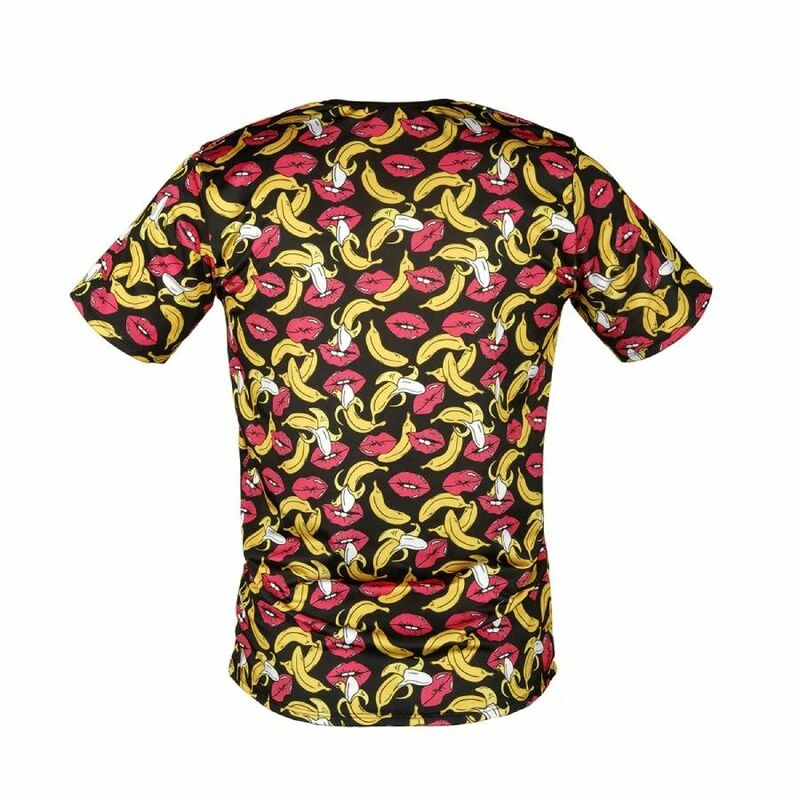 ANAIS MEN Banana Print T-Shirt XL - Soft Lycra, Modern Fit