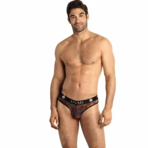 ANAIS MEN CHILL Slip XL - Black Tulle Briefs with Colorful Print