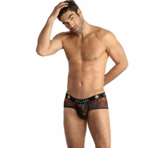 ANAIS MEN CHILL Boxer Briefs S - Sporty Fit, Palm Print, Black Tulle