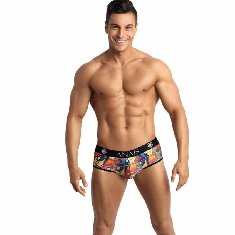 ANAIS Men Comics Jock Bikini S - Playful Comic Print, Open Back Design