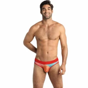 ANAIS MEN Falcon Slip XL - Banana Pattern Lycra Briefs, Wide Waistband
