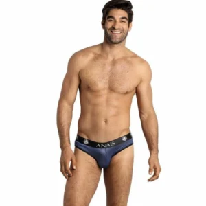 ANAIS Men Naval Slip M Navy Blue Satin-Stripe Briefs Comfort Fit