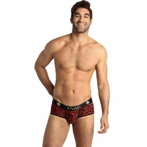 Anais Men Tribal Brief XL Red Microfiber Sport Cut Animal Print