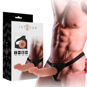 Intense Hollow Strap-On System with Adjustable Harness 18 x 3.5 cm Natural