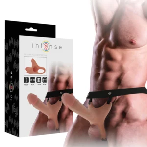 INTENSE Hollow Adjustable Harness with Silicone Insert 16x3.5 cm Beige