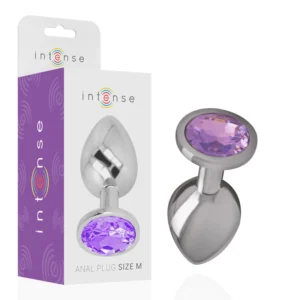 Intense Metal Plug M Violet Crystal - Aluminum, Decorative Jewel, 8 cm