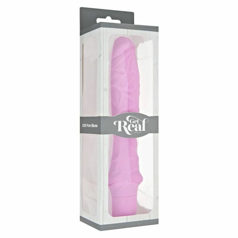 GET REAL Classic Vibrator Large Pink Silicone 7 Modes Waterproof 24.9cm