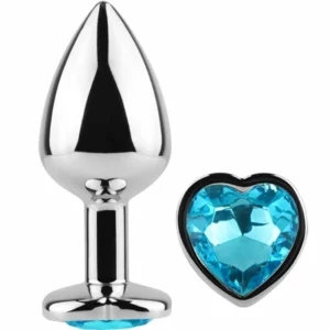 SecretPlay Metal Plug Blue Heart Small 7cm - Aluminum Intimate Accessory
