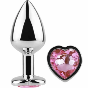 Secret Play Metal Plug Heart Base Fuchsia Small 7cm Aluminum